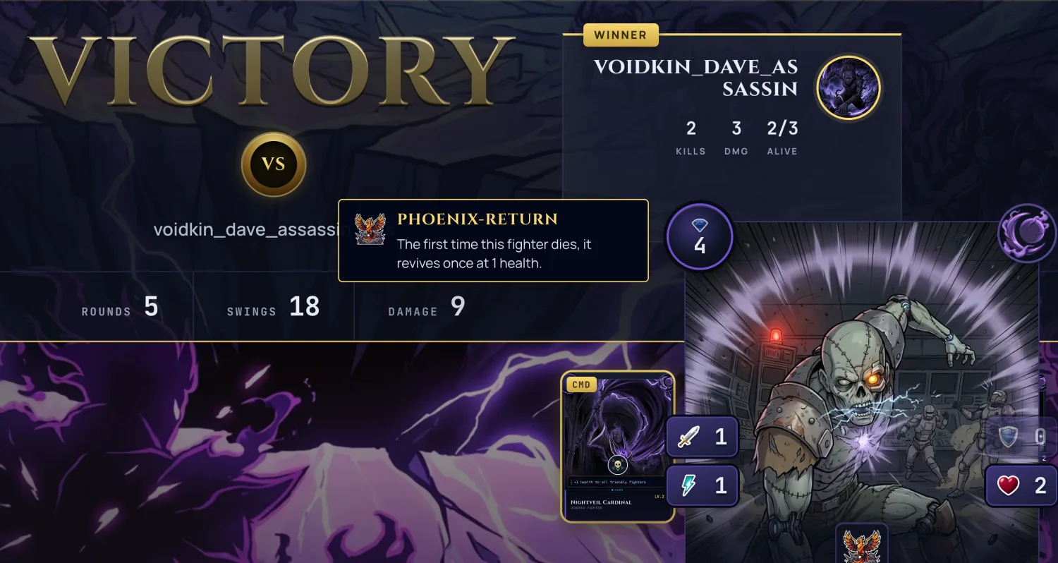The post-battle victory screen with a skill tooltip rendered on top of the victory banner instead of hidden behind it