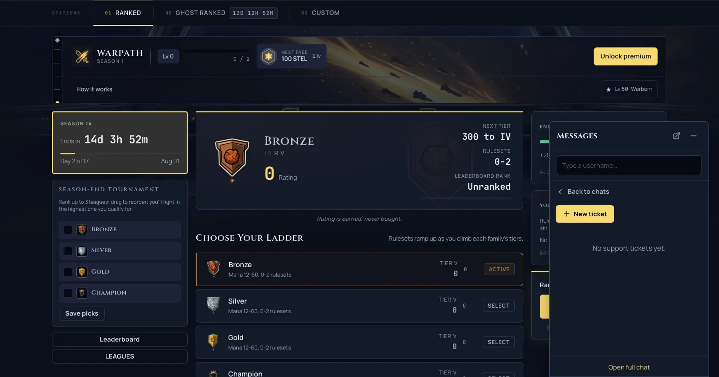 The element picker highlighting a panel mid capture, with the chat dock and its new ticket entry alongside