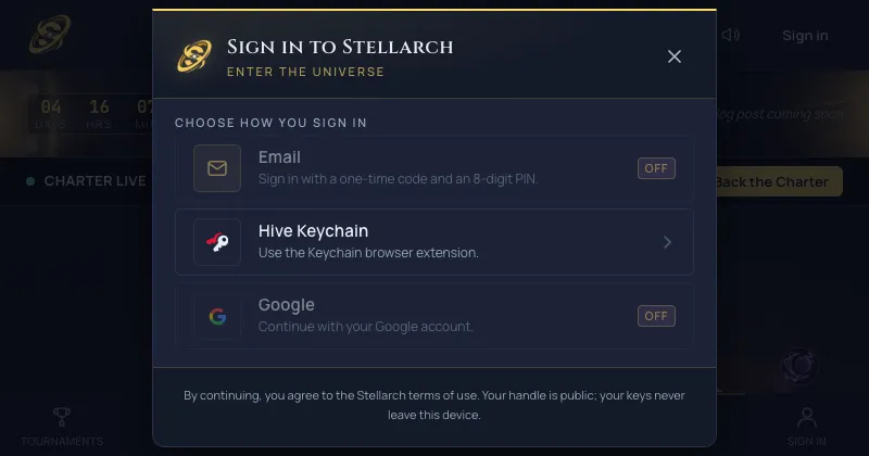 The sign-in modal fits a short landscape screen with nothing cut off.