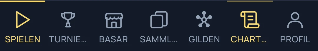 All seven bottom-nav tabs fit cleanly at 360px, even with the longer German labels.