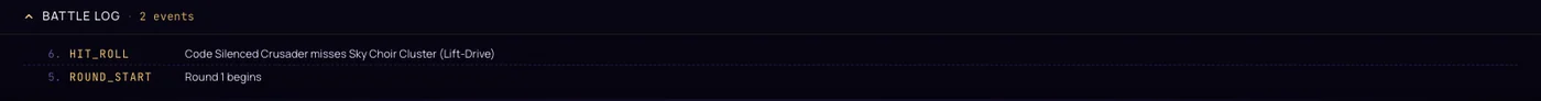 A battle log line naming the evade ability responsible for a miss