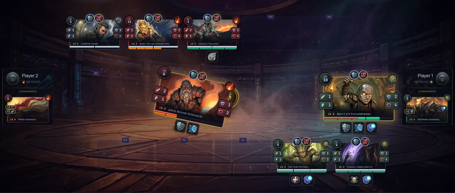 A Fighter at the peak of its lunge now paints cleanly over the gold VS medallion instead of being cut by it