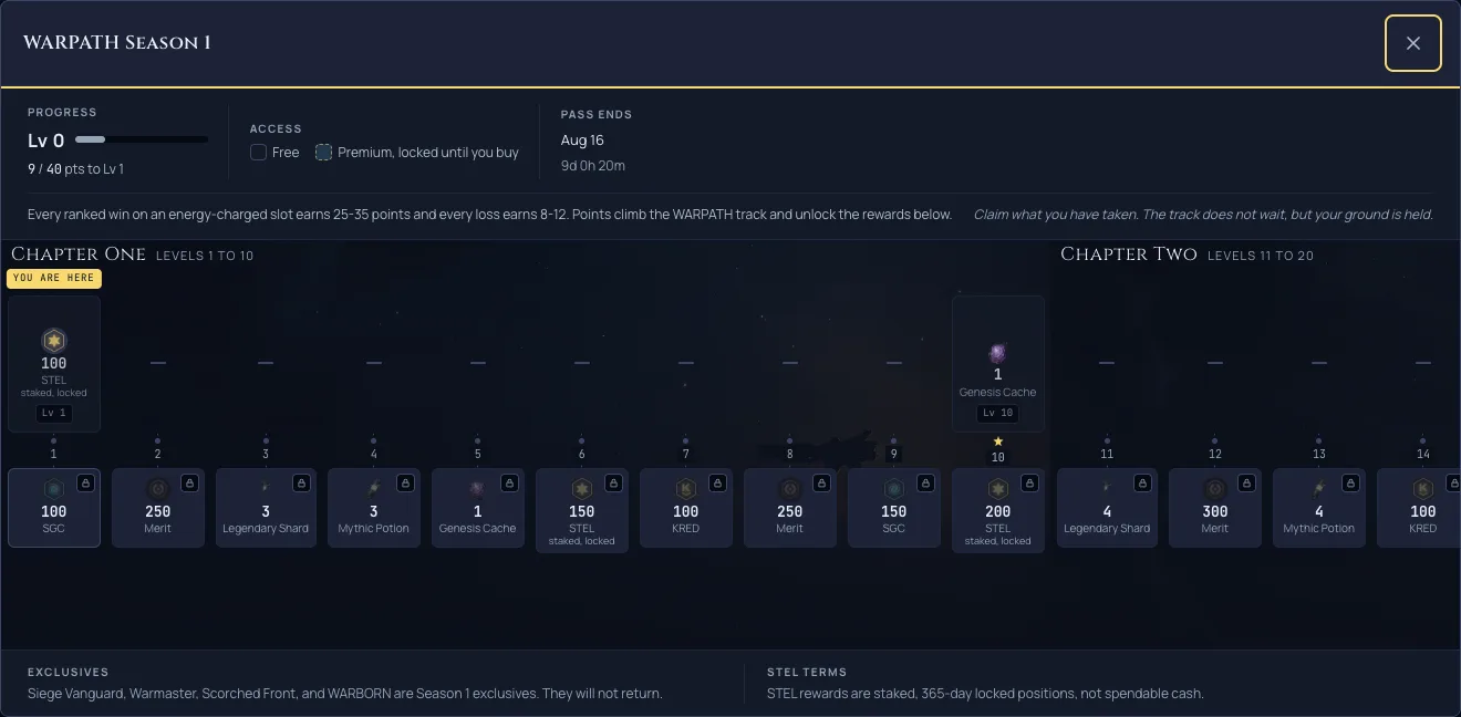 The WARPATH info window with a clean panel and no vertical divider bar.