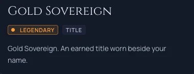 Gold Sovereign, a legendary season title named for its league