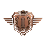 Bronze-Liga-Emblem: eine abgenutzte Bronzemedaille.