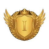 Gold-Liga-Emblem: eine glänzende Goldmedaille.