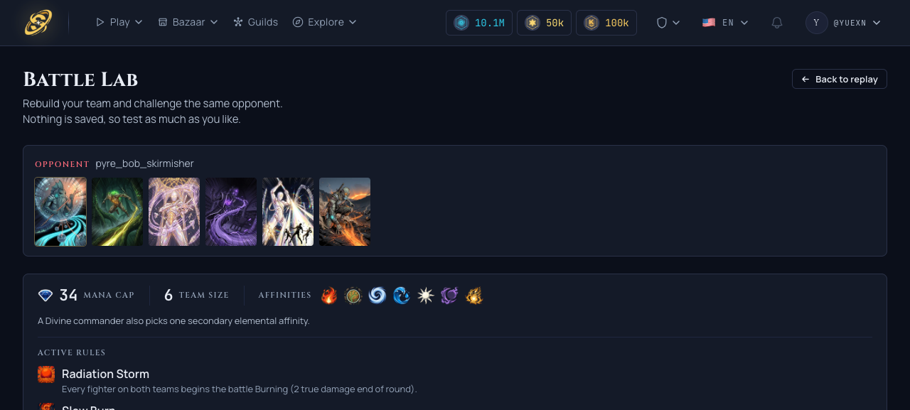 Battle Lab: replay any match with a new team